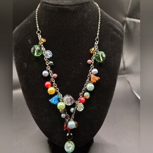 IPPO Colorful Beaded Charm Necklace | Y2K Boho Glass Beads | Statement